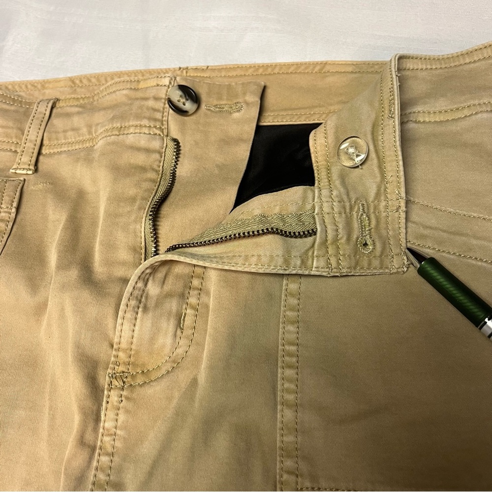 Liverpool Khaki/Tan Mini Skirt with Front Patch Pockets - Picture 8 of 11